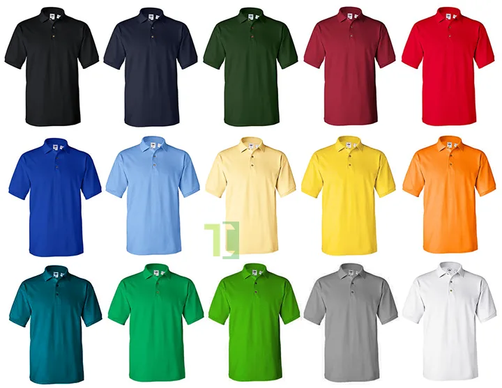 Bảng màu áo thun đồng phục vải cá sấu và vải cotton